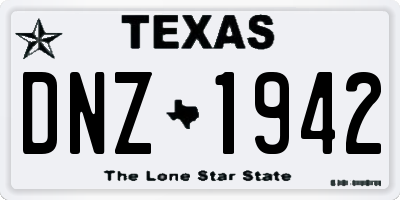TX license plate DNZ1942