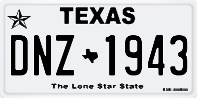 TX license plate DNZ1943