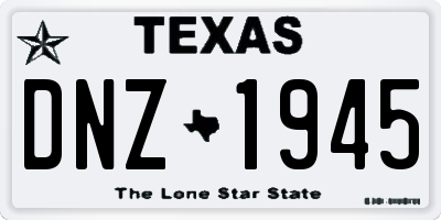 TX license plate DNZ1945
