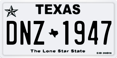 TX license plate DNZ1947