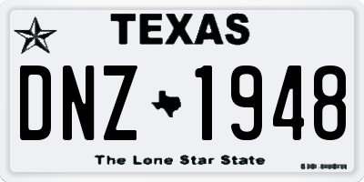 TX license plate DNZ1948