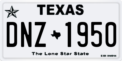 TX license plate DNZ1950