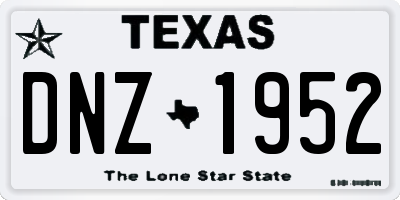 TX license plate DNZ1952