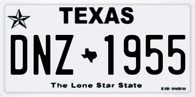 TX license plate DNZ1955