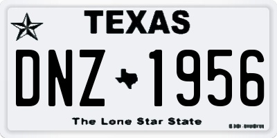 TX license plate DNZ1956