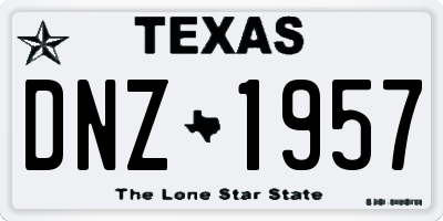 TX license plate DNZ1957