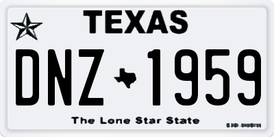 TX license plate DNZ1959