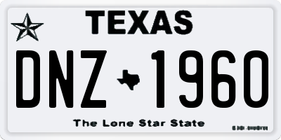TX license plate DNZ1960