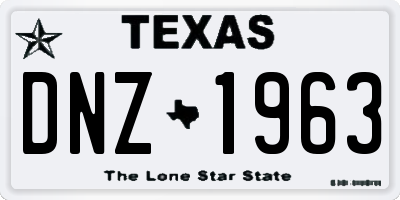 TX license plate DNZ1963