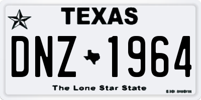 TX license plate DNZ1964