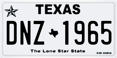 TX license plate DNZ1965