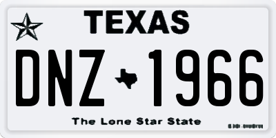TX license plate DNZ1966