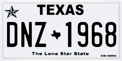 TX license plate DNZ1968