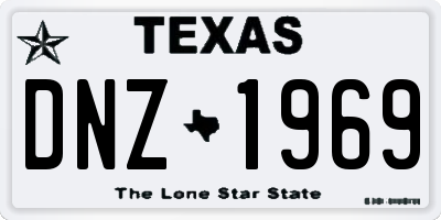 TX license plate DNZ1969
