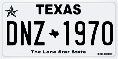 TX license plate DNZ1970