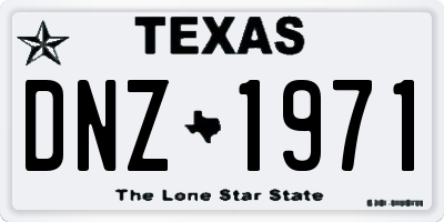 TX license plate DNZ1971