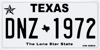 TX license plate DNZ1972