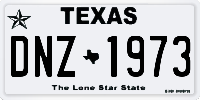 TX license plate DNZ1973
