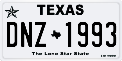 TX license plate DNZ1993