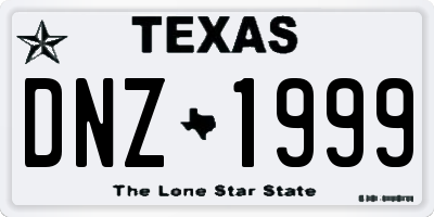 TX license plate DNZ1999