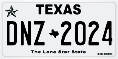 TX license plate DNZ2024