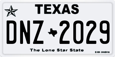 TX license plate DNZ2029