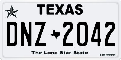TX license plate DNZ2042