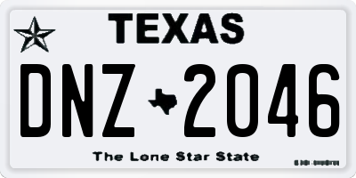 TX license plate DNZ2046