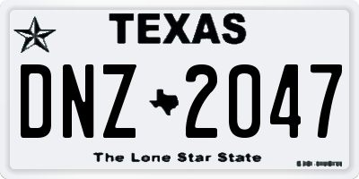 TX license plate DNZ2047