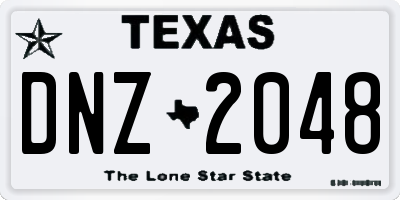 TX license plate DNZ2048