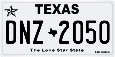 TX license plate DNZ2050