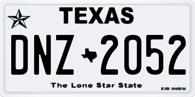 TX license plate DNZ2052