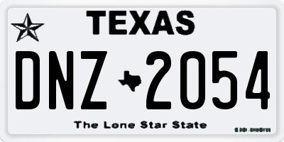 TX license plate DNZ2054