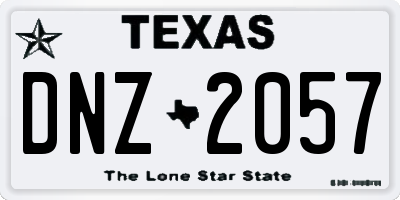TX license plate DNZ2057
