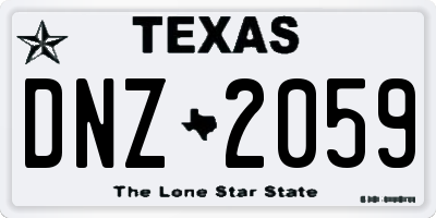 TX license plate DNZ2059