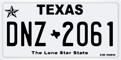 TX license plate DNZ2061