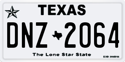 TX license plate DNZ2064