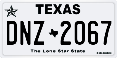 TX license plate DNZ2067