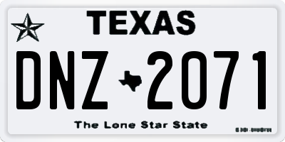 TX license plate DNZ2071