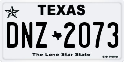 TX license plate DNZ2073