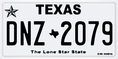 TX license plate DNZ2079