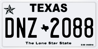 TX license plate DNZ2088