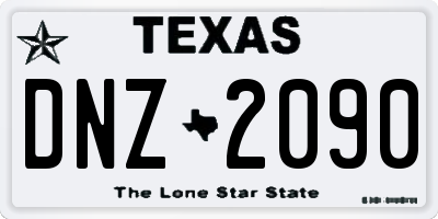 TX license plate DNZ2090