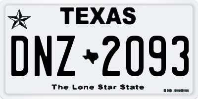 TX license plate DNZ2093