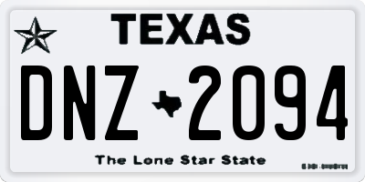 TX license plate DNZ2094