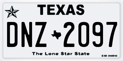 TX license plate DNZ2097