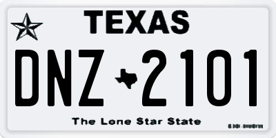TX license plate DNZ2101
