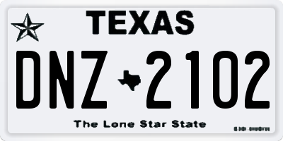 TX license plate DNZ2102