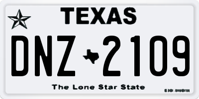 TX license plate DNZ2109