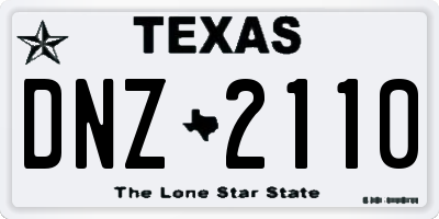 TX license plate DNZ2110